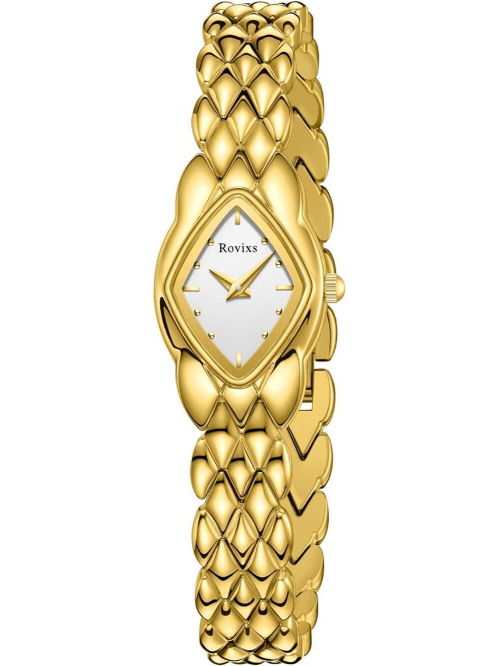Women's Gold White Elegant Retro Vintage Luxury Adjustable Bracelet Wrist Watch